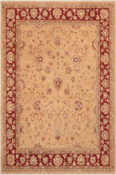 handmade Traditional Kafkaz Beige Burgundy Hand Knotted RECTANGLE 100% WOOL area rug 8 x 10